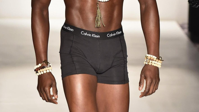 Model wearing Calvin Klein underwear